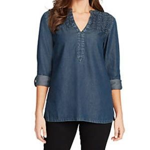 Bandolino Trinity Henley shirt denim.